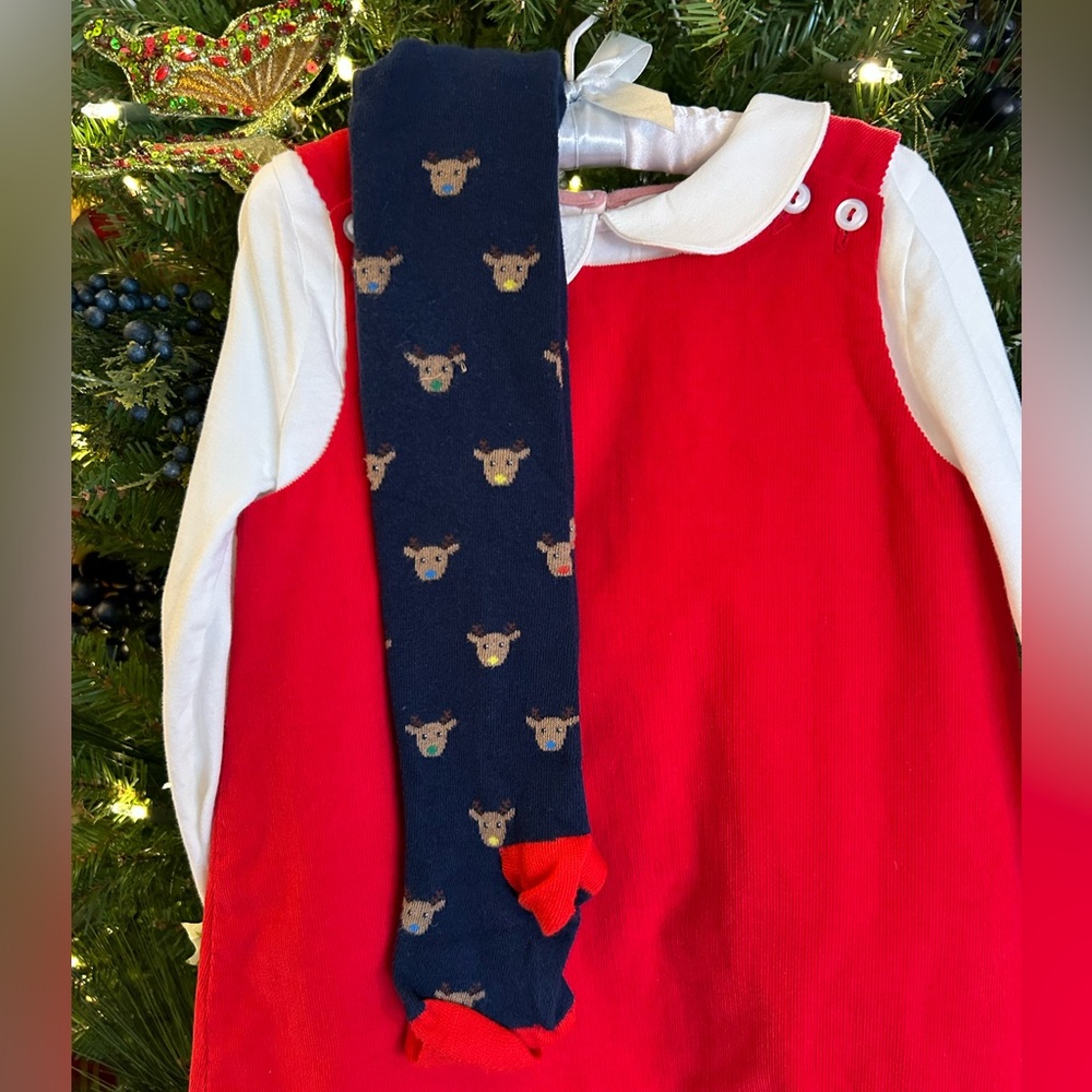Boden reindeer tights size 3/4T